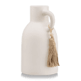 thumbnail image 3 of Bouclair Vase-Bouteille en Céramique Blanc avec Pompon, 3 of 10