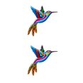 thumbnail image 3 of Wweixi Iron Hummingbird Hanging Home Decor Crafts Ornament Birds Outdoor Blue 2Set, 3 of 6