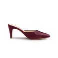thumbnail image 3 of BLISSFUL STEP Women's Pointed Toe Stiletto Heels Slide Mules Burgundy (Size 9), 3 of 6