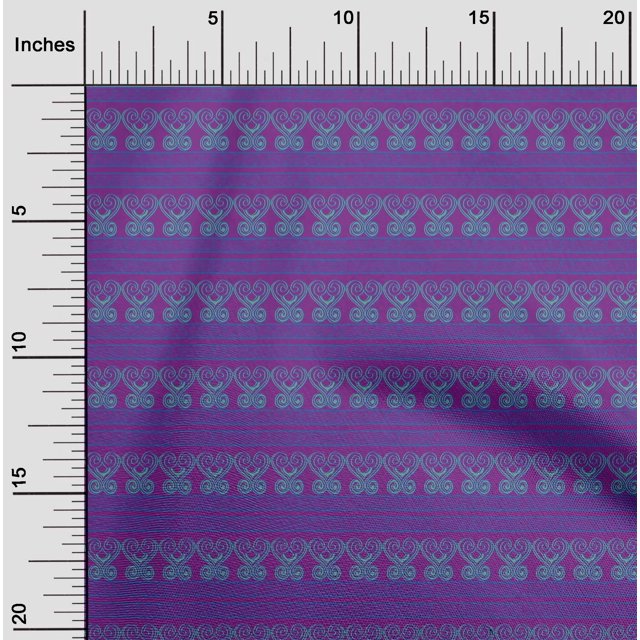 oneOone Cotton Flex Fabric Chevron & Swirl Block Printed Fabric 1 Yard 40 Inch Wide