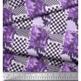 thumbnail image 2 of Soimoi Velvet Fabric Check & Texture Print Fabric by The Yard 58 Inch Wide, 2 of 4