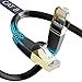 thumbnail image 3 of DbillionDa Câble Ethernet CAT8, Extérieur&Intérieur, 65 Pieds Robuste Résistant aux Intempéries 26AWG Câble LAN CAT8, 40Gbps 2000Mhz avec Connecteur RJ45 Plaqué Or, Haute Vitesse pour Routeur/jeux, 3 of 3