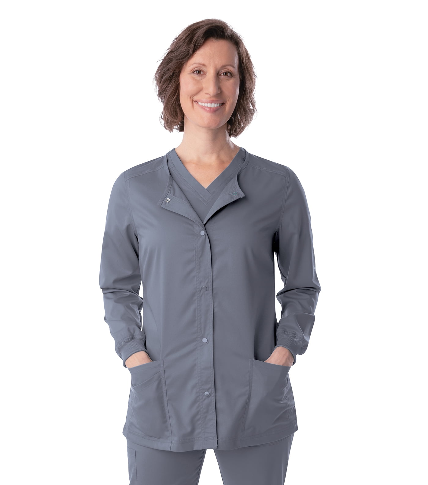 Landau ProFlex Women's Modern Tailored Fit Stretch Snap Front Scrub Jacket