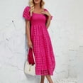 thumbnail image 4 of Gspmoly Robes pour Femmes, Robe à Épaules Dénudées à Manches Courtes Plissée à Taille Haute pour Femmes, Robes de Cocktail, Offres des Fêtes, 4 of 9