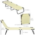 thumbnail image 3 of Outsunny Ensemble de 2 Chaises Longues d'Extérieur Pliantes avec Dossier Réglable - Ensemble de 2, Beige, 3 of 10