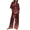 thumbnail image 1 of Hauts à Manches Courtes pour Femmes Costume d'Été Mode Short Imprimé Pantalons Colorés Costume Décontracté Deux Pièces Hauts à Manches Courtes pour Femmes Hauts d'Été pour Femmes avec Manches, 1 of 6