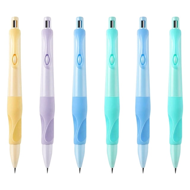 GZJCKJY 6Pcs Cute Mechanical Pencil Set, 0.7 mm Pastel Drafting Pencils, Smooth Writing for Journaling, Note Taking, Office, Drawing Supplies, Great for Adults, Random Color