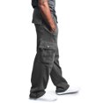 thumbnail image 1 of Kcodviy Men's Rope Loosening Waist Comfortable Slip Solid Color Pocket Trousers Little Fuzzy Loose Sports Trousers, 1 of 8