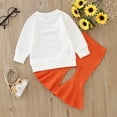 thumbnail image 3 of Sunnyoo Girls Ribbed Cotton Long Sleeve T-Shirt Flared Pants Outfits, 3 of 6