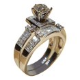 thumbnail image 2 of Clearance Rings for Women 925 Sterling Silver Pure Natural Gemstone White Sapphire Ring Set, 2 of 3