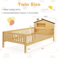 thumbnail image 3 of Gymax Lit pour Enfants Format Simple Lit Plateforme en Bois Massif avec Rangement sous le Lit et Cube de Rangement Naturel, 3 of 10