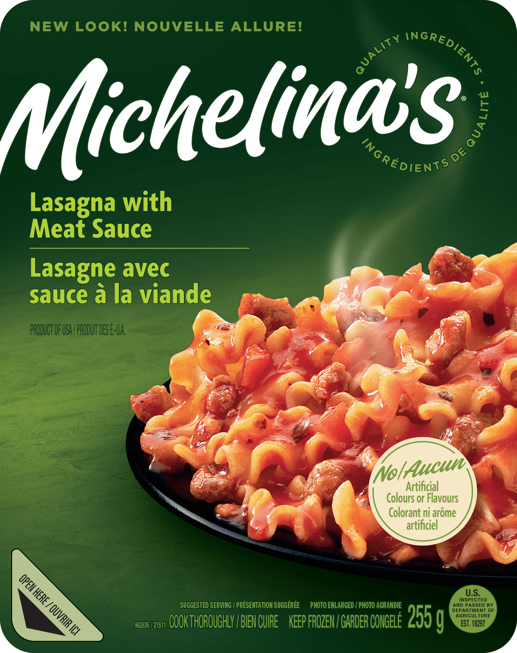 Michelina's Lasagne en sauce à la viande et au fromage 255 g