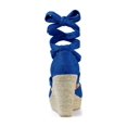 thumbnail image 2 of BLISSFUL STEP Chaussures pour Femmes Espadrilles à Lacets Sandales Compensées à Plateforme Bleu Foncé 9, 2 of 8