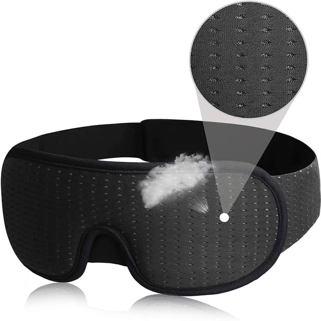 Graflsoa Ergonomic Memory Foam Sleep Mask ZR-2750 - Black, Red, White Options, Adjustable Fit for All Head Sizes, Soft & Breathable Design for Comfortable Sleep
