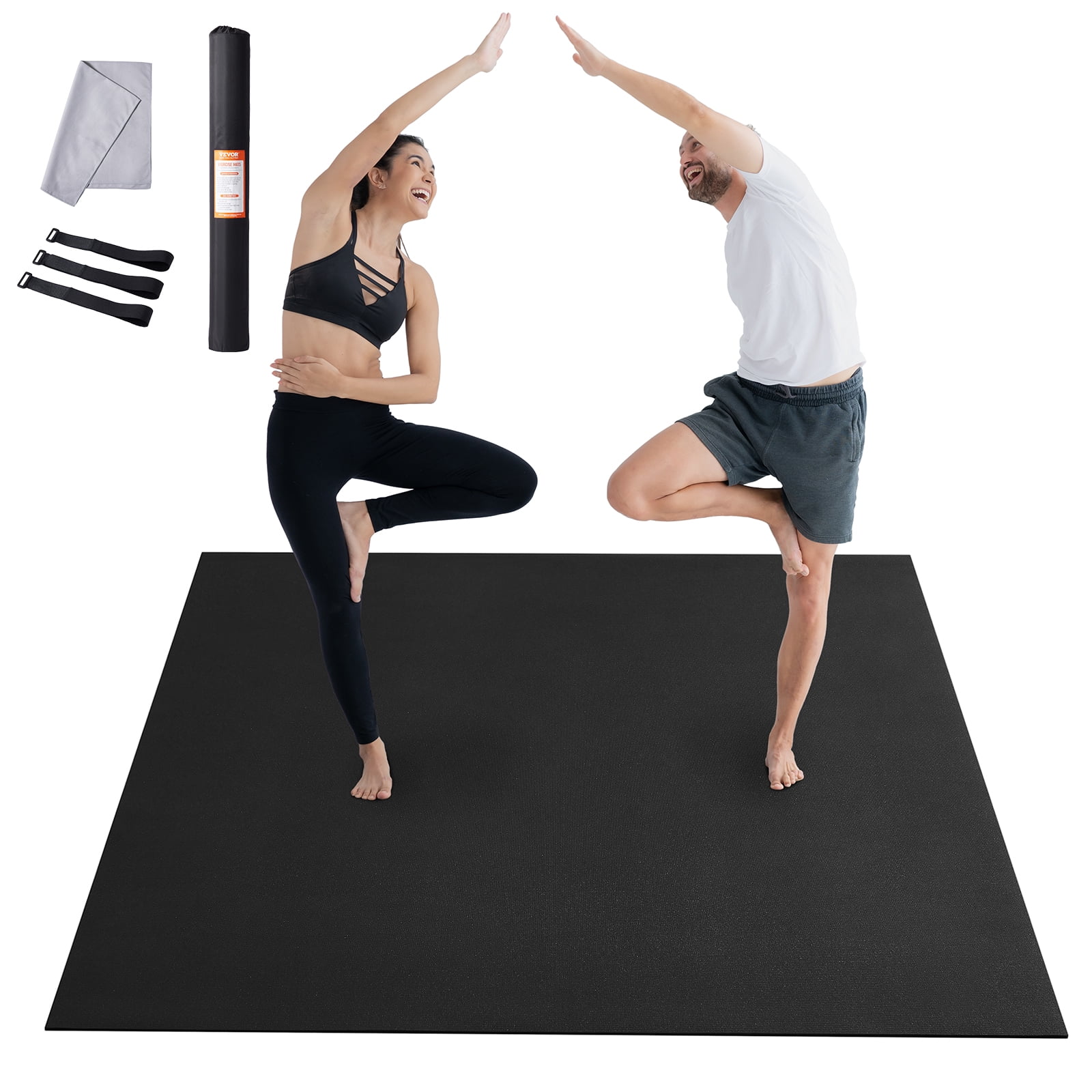 VEVOR Exercise Mat, Non Slip High Density Premium Yoga Mat, Exercise Yoga Mat for Men & Women, Fitness & Exercise Mat with Bag & Carry Strap, for All Types of Home Yoga, Pilate & Floor Workout (9x6ft)