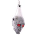 thumbnail image 1 of Boc Décoration de Crâne d'Halloween Squelette Activé par la Voix Effrayante avec Yeux Rouges LED & Fausse Araignée Maison Hantée Décorative Pro, 1 of 9