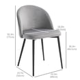 thumbnail image 3 of HOMCOM Dining Chairs Set of 2, Mid-Back Velvet-touch Upholstery Side Chair, 3 of 10