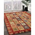 thumbnail image 2 of Ahgly Company Tapis d'Intérieur Carrés Abstraits Rouges Abstraits pour Aire, 4 Pieds Carré, 2 of 6