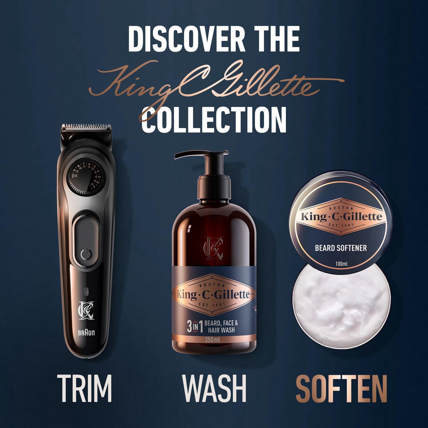 King C. Gillette Beard Softener, beard balm with argan oil for beard softening and deep conditioning