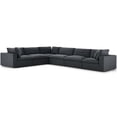 thumbnail image 1 of Modway Commix 6 Piece Down Filled Overstuffed Sectional Sofa Set in Gray, 1 of 8