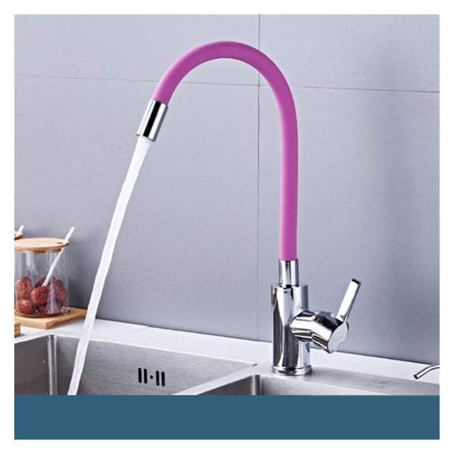 Silica Gel Nose Kitchen Sink Faucet Multiple Colors Available Hot Cold Water Mixer Tap Any Direction Rotating Deck Mount ,Effortless Installation