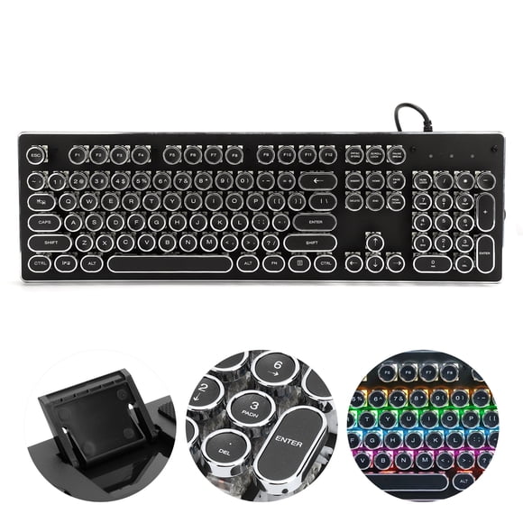 104 Keys Mixed Light Ergonomic Design Mechanical Gaming Keyboard with Key Click