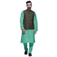 thumbnail image 1 of Atasi Kurta Pyjama Uni et Ensemble de Veste Nehru Imprimée pour Tenue de Fête pour Hommes, 1 of 3
