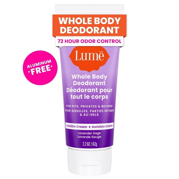 Lume Whole Body Women’s Deodorant - Invisible Cream Tube - Aluminum Free - Lavender Sage Scent - 2.2oz