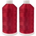 thumbnail image 1 of SuperB Red Cut Ruby Polyester Embroidery Thread, 40wt 5000m, Pack of 2, 1 of 2