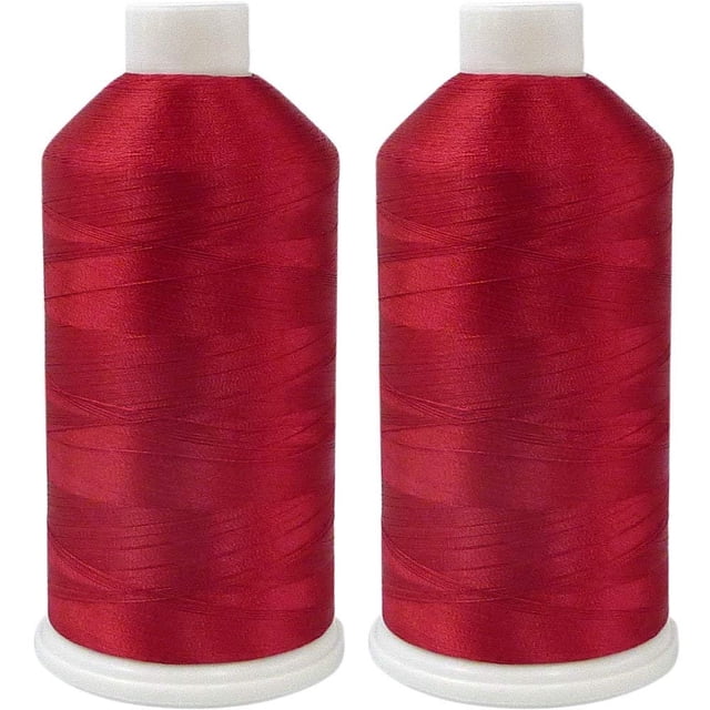 SuperB Red Cut Ruby Polyester Embroidery Thread, 40wt 5000m, Pack of 2