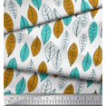thumbnail image 2 of Soimoi Poly Georgette Fabric Leaves Block Print Fabric by The Yard 42 Inch Wide, 2 of 5