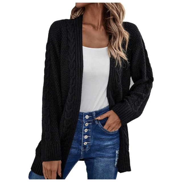 Pompotops Mode Femmes Décontracté Manches Longues Long Manteau Cardigan Blouse Tops Liquidation