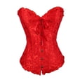 thumbnail image 1 of Esquirla Robe Corset Florale pour Femmes Débardeur Vintage Spirale Acier à Lacets Rouge, 1 of 8