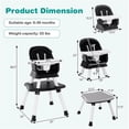 thumbnail image 2 of Pemberly Row 8 in 1 Baby High Chair Convertible Dining Booster Seat Black, 2 of 8
