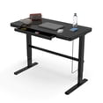 thumbnail image 2 of Uncaged Ergonomics (RUglass) Rise Up Electric Height Adjustable Sit/Stand Desk (Black Glass Top/Black Frame), 2 of 10