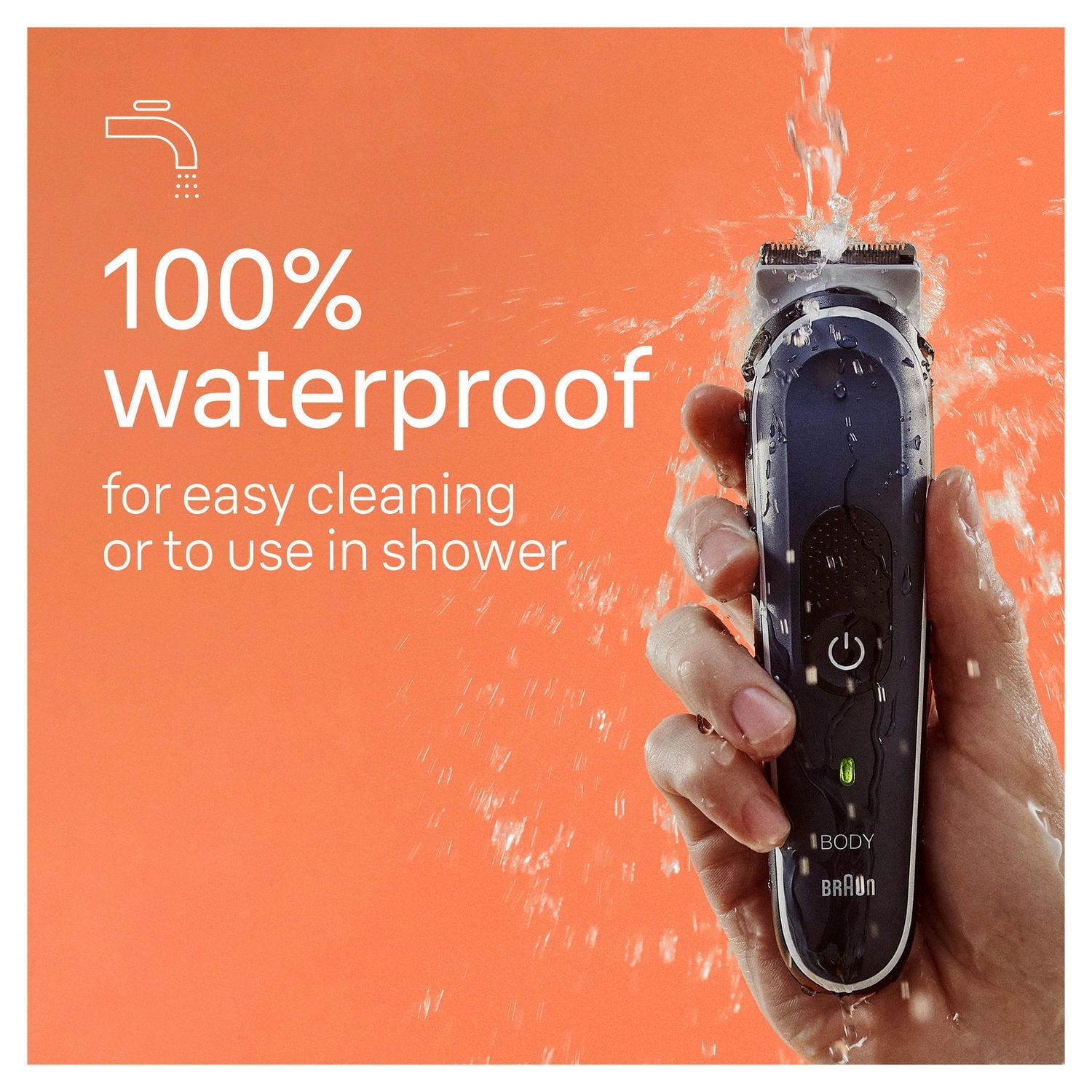 Braun Tondeuse pour le Corps Series 5 5360, Tondeuse pour le Corps pour Hommes, pour le Torse, les Aisselles, l'Aine, Toilette Masculine & Plus, Incl. 2 Sabots pour Longueurs de 1 mm - 11 mm, Technologie SkinSecure pour une Utilisation Douce et un Rasage de Près Attac