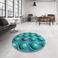 thumbnail image 4 of Ahgly Company Tapis d'Intérieur Lavable à la Machine, Carré, Transitionnel, Vert Sarcelle, Tapis de Zone, 7 Pieds Carré, 4 of 7