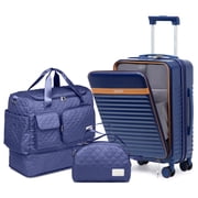 Joyway 3-Piece Front Opening Cover Carry-on Luggage Side Hooks TSA Lock Spinner Wheels YKK Zippers