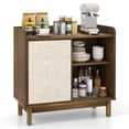 thumbnail image 1 of Gymax Buffet Bahut en Rotin avec Tablettes Ajustables Armoire de Rangement et Porte Coulissante, 1 of 10