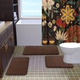thumbnail image 2 of ORUYROP Memory Foam Bath Mat Rug, 24 x 17 Inches, Comfortable, Soft, Super Water Absorption, Machine Wash, Non-Slip, Thick, Easier to Dry for Bathroom Floor Rugs, Brown, 2 of 7