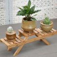 thumbnail image 1 of Potted Plant Shelf -Wooden Standing Foldable 2-layered Potted Plant Flower Shelf Storage Rack Garden, 1 of 7