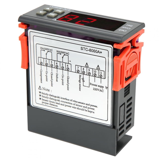 Akozon Contrôleur Haute Température, Thermostat Numérique, pour Stockage de Réfrigération Camion de Réfrigération
