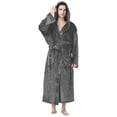 thumbnail image 1 of SHTXOZHI Men's Flannel Robe Warm Fleece HoodedSpa Bathrobe Winter Soft Robes with Pockets, 1 of 5