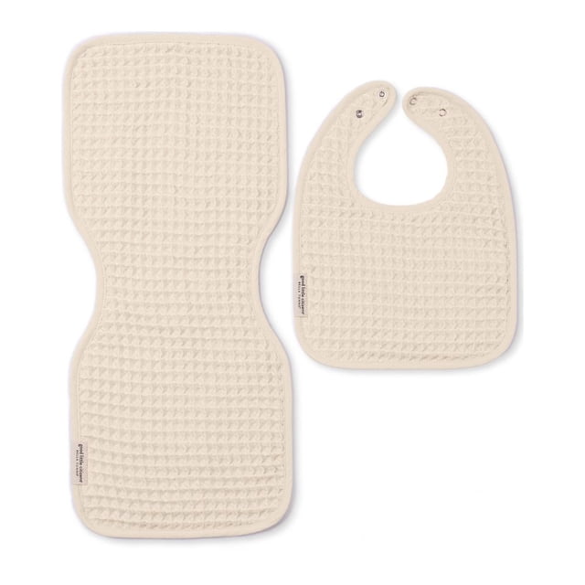 Good Little Citizens Reversible Bib + Burp Set - Linen