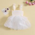 thumbnail image 3 of Fortune 1-6 Ans Fille une Ligne Robe Bambin Sans Manches Arc Tulle Robes Robe d'Anniversaire d'Été, 3 of 8