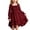 Dress363# Red, variant on oqasdz Girls Dress Summer Dress with Square Neck Flutter Sleeves and Flared Hem Elegant Ruffle Trim Boho Length Party Dress for Toddler Kids