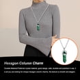 thumbnail image 3 of maskred Hexagon Column Charm Findings Handmade Holiday Hanging Pendants Crystal Necklace Earring Keychains Decorations Peacock Stone 1Set, 3 of 6
