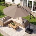 thumbnail image 4 of Costway Parasol Suspendu Déporté de 10 Pi avec Base pour Patio, Rotation à 360°, Brun, 4 of 9