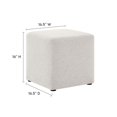 thumbnail image 3 of Modway Callum 17" Square Woven Heathered Fabric Upholstered Ottoman Patio Furniture, 3 of 9