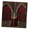 thumbnail image 1 of GUOOL Rideaux Occultants Rouges pour Porte et Fenêtre - Draperie Assombrissante à Impression 3D - 2 Panneaux Rideau Rouge pour Porte, 1 of 8